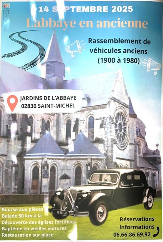 Affiche véhicules anciens Abbaye